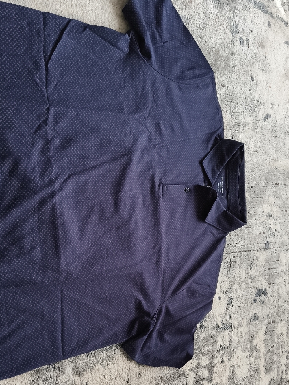 Charles Tyrwhitt Navy Crewneck Polo with Branded Care Tag. New Without Tag.